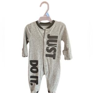Nike JustDoIt 3month Footie Sleeper Gray